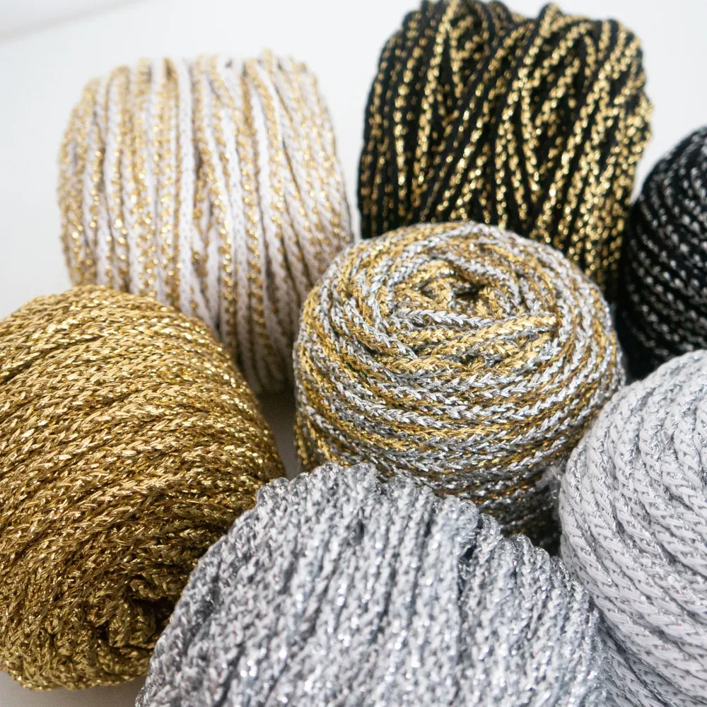 Trackday Corda trançada Glitter para macramé