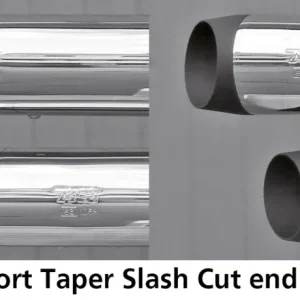 4-Ribbed ENDCAPS 80mm MUFFLER chr Harley-Davidson