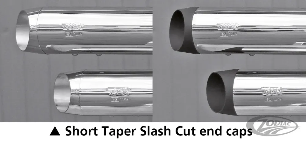 4-Ribbed ENDCAPS 80mm MUFFLER chr Harley-Davidson