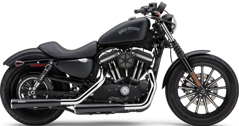 Escapes Para Sportster '14-Up Cobra 3" Slip-On Zwart Mufflers Race-Pro Tips
