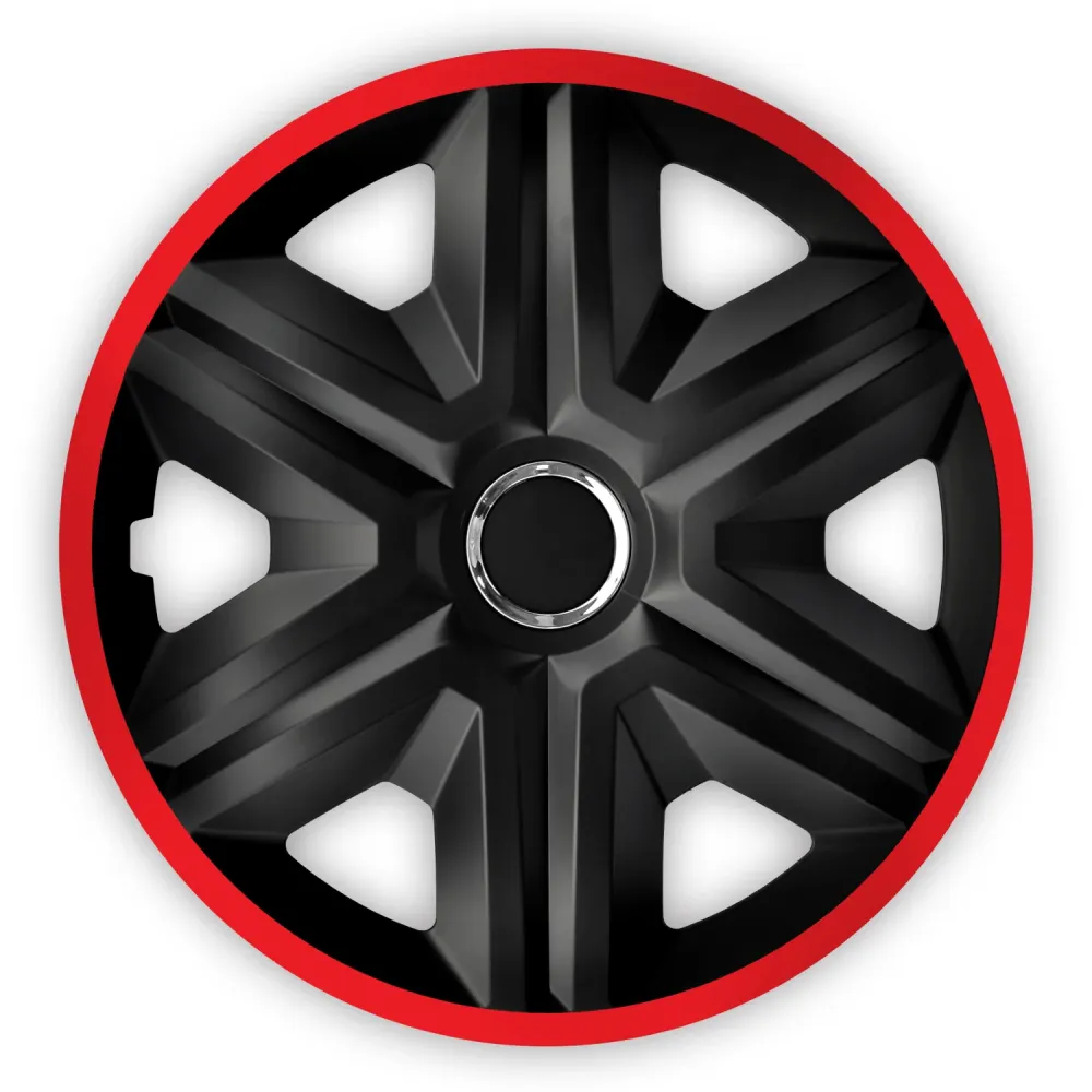 NRM 16 " Allround Wheel Covers Hubcaps Set 4 PCS Red Black Shockproof Weer Resistent
