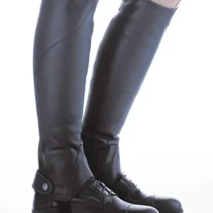 Oiled Leather Half Chaps Remus Black L
