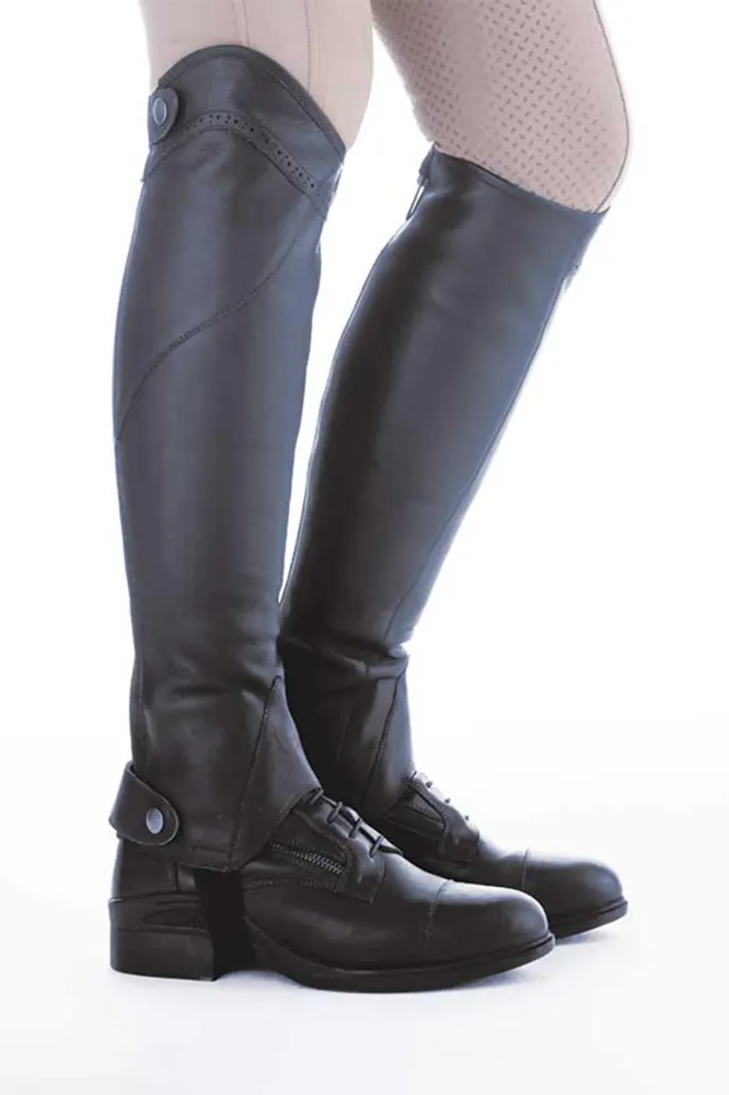 Oiled Leather Half Chaps Remus Black L