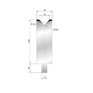 Part No. 3129 @ 550mm 86 Degree Enkel V Die (Segmented)