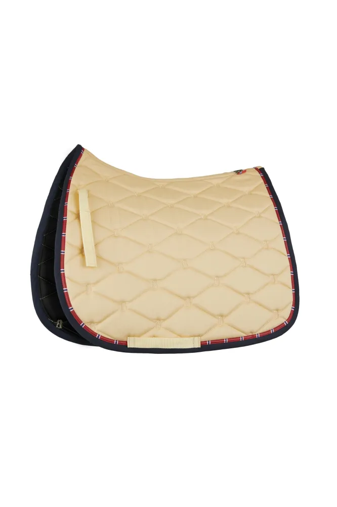 Amory All Purpose Saddle Pad Monogram Embroidery Weathered Teak Ecru P