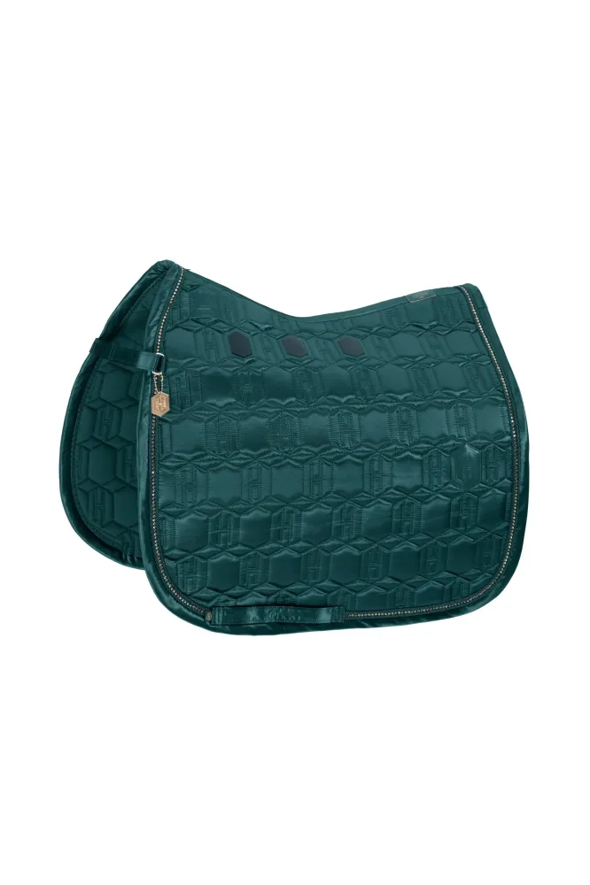 Heritage AW24 Satin Crystal Dressage Saddle Pad Antiekstijl Green P