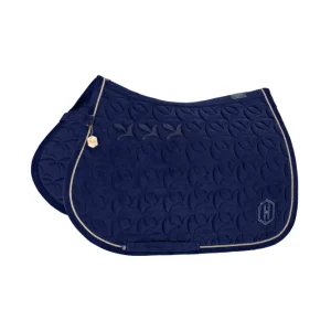 Heritage AW24 Velour Emblem All Purpose Saddle Pad True Blauw F