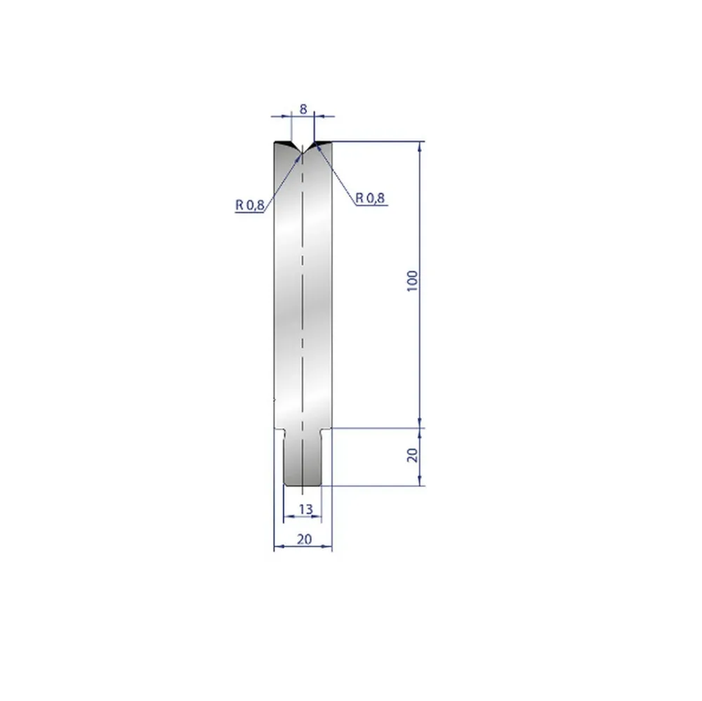 Part No. 3226 @ 550mm 84 Degree Solo V Die (Segmented)
