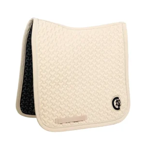Saddle Pad Plaited 3D Logo Dressage ecru F