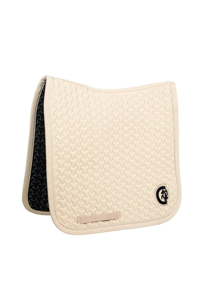 Saddle Pad Plaited 3D Logo Dressage ecru F