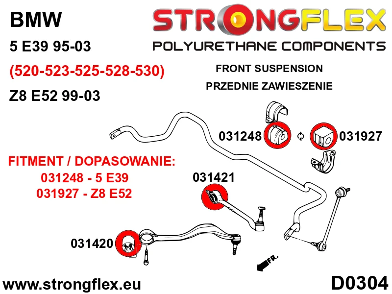 Front lower tie bar to chassis bush 58mm SPORT - BMW > Serie 5 > IV E39 > E39 Sedan|BMW > Serie 5 > IV E39 > E39 Touring|B...