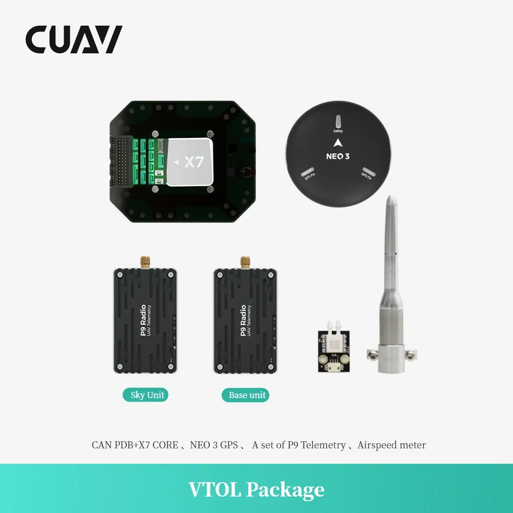 CUAV VTOL Kit Set X7 Core Carrier Board - NEO 3 GPS P9 Telemetry Radio Open Source Drone Flight Controller Pixhawk