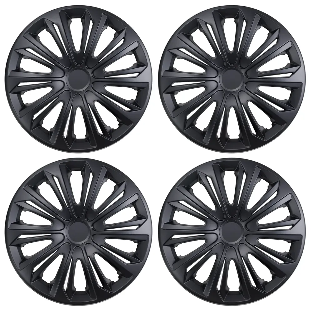 Zware Duty NRM Wheel Trims Covers Set 14'' Zwart Matt voor Staal Trims Universeel Super Resistant
