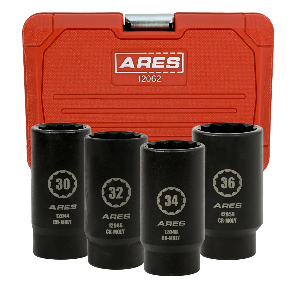 ARES 12062 - 4-Piece Axle Nut Socket Set (12 Point)