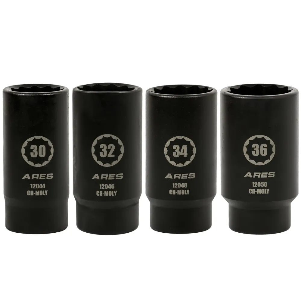 ARES 12062 - 4-Piece Axle Nut Socket Set (12 Point)