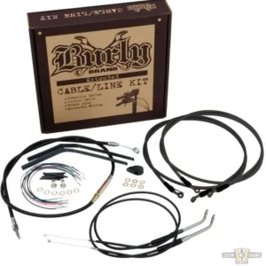 15" Bagger Bar Cable Kit Zwart Vinyl Cruise Control Non-ABS Harley-Davidson