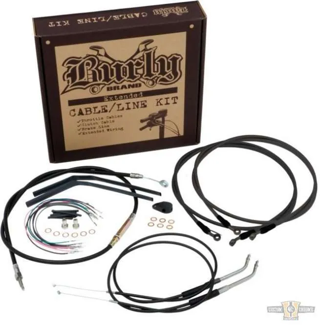 15" Bagger Bar Cable Kit Zwart Vinyl Cruise Control Non-ABS Harley-Davidson