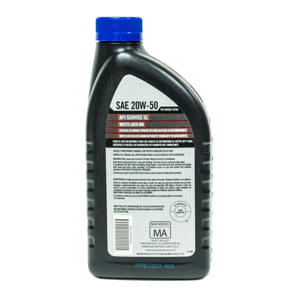 Hydraulische 12PK Kawasaki 99969-6298 20W-50 Engine Oil 1 Qt.