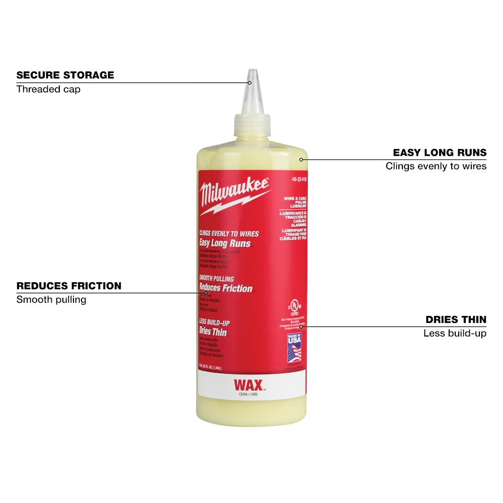 MILWAUKEE Wire & Cable Pulling Wax Lubricant voor Dieselmotoren