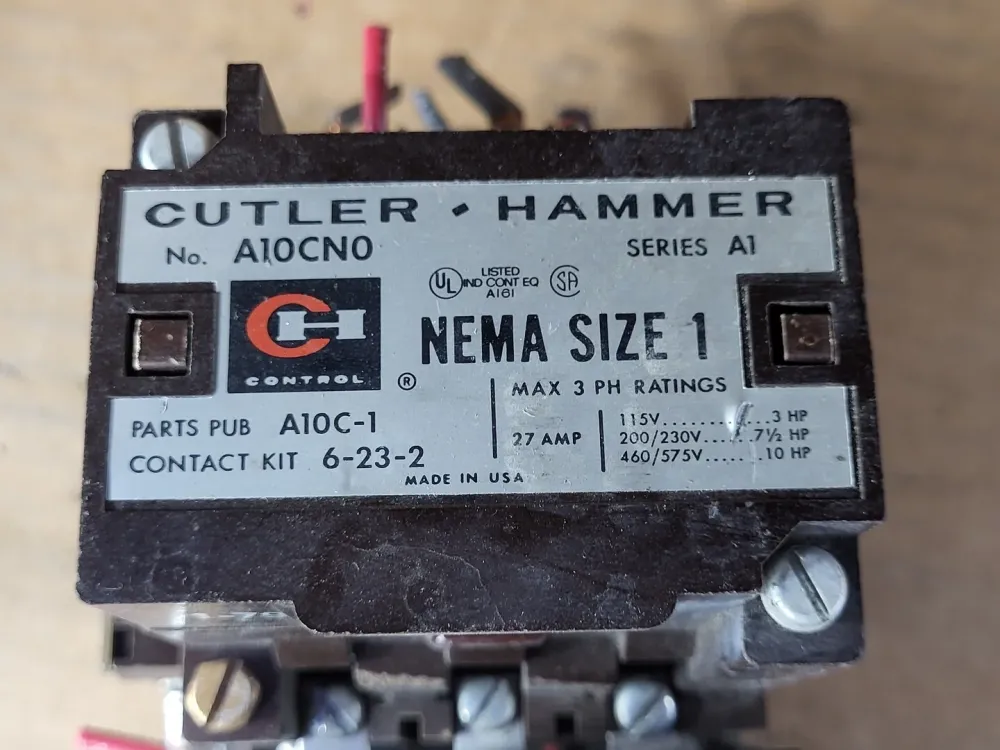 2x27 Amp, NEMA Size 1 Electric Motor Starter A10CN0
