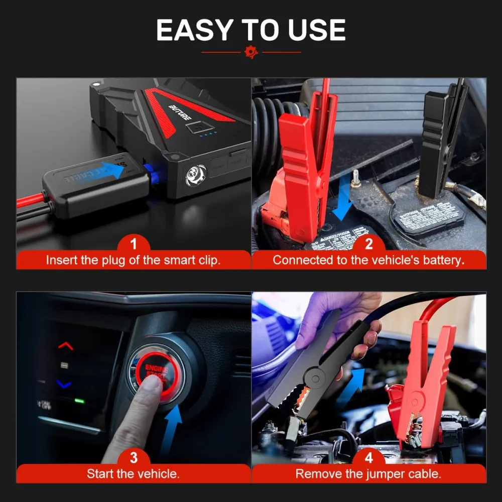Buture BR300 Lichtgewicht Car Battery Jump Starter 1500A