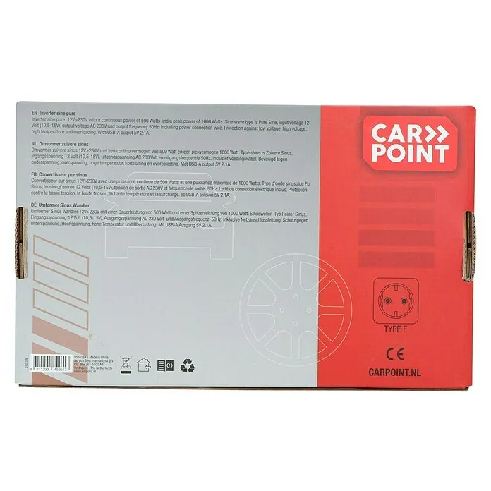 Carpoint Omvormer Puur sinus - 12 V - 230 V met 400A Piekstroom
