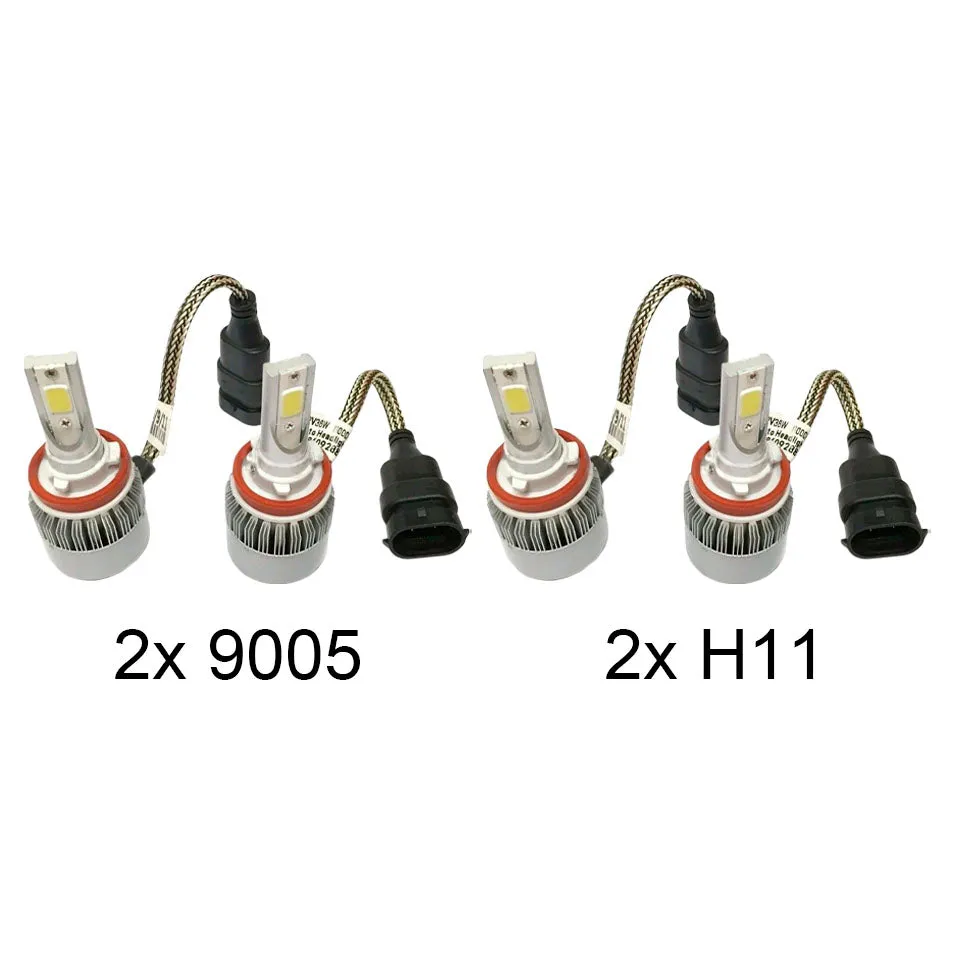 2009-2017 Ram 1500 72W 7600 COB LED Headlight Conversion Kit Hi Low Beam