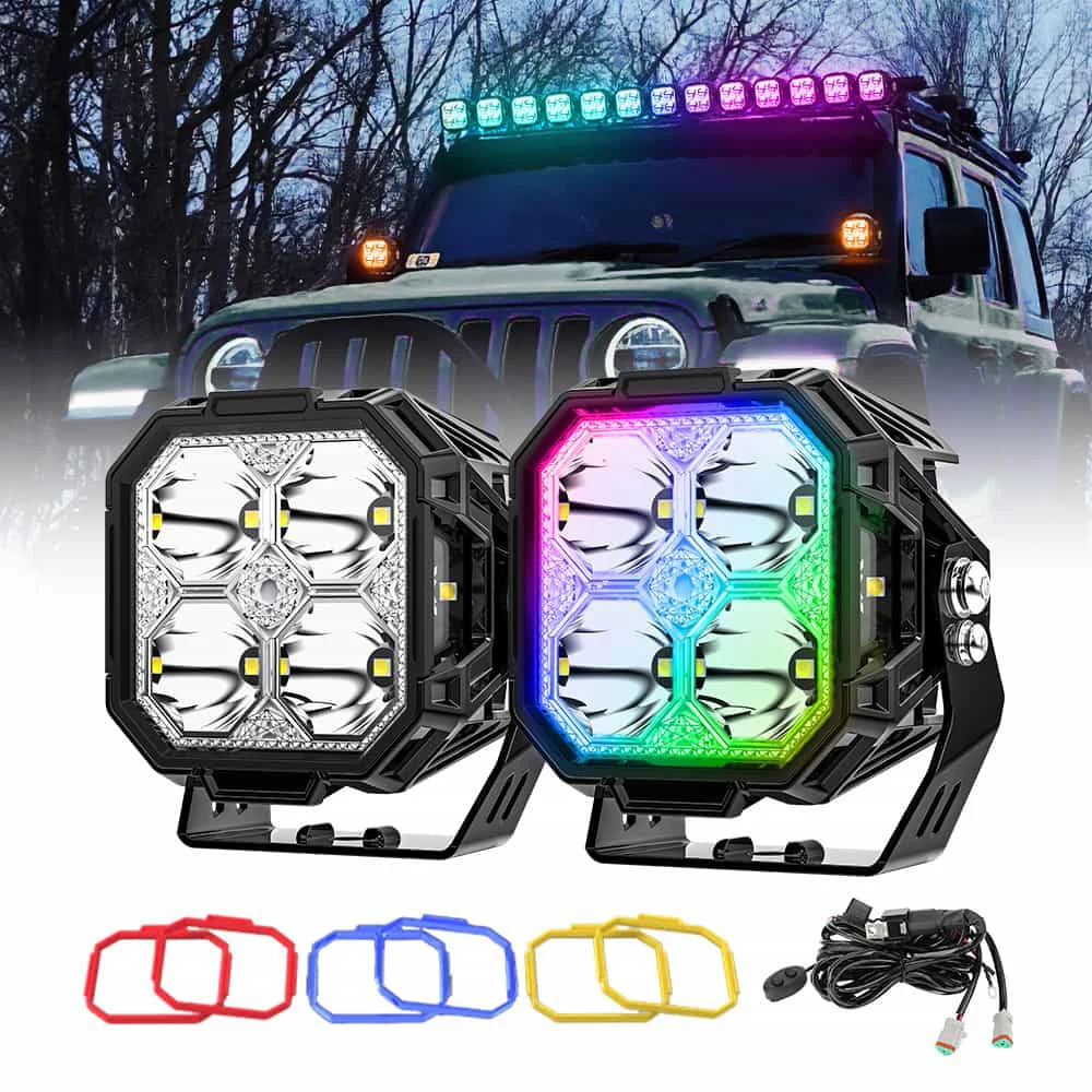 COLIGHT 3inch Diamond Series Side Shooter Ditch Lights RGB Backlight(Set/2pcs)