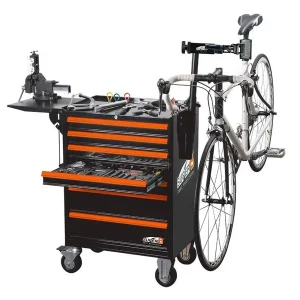Carro de trabajo profesional para taller reparación bicicletas met Langdurige Bescherming
