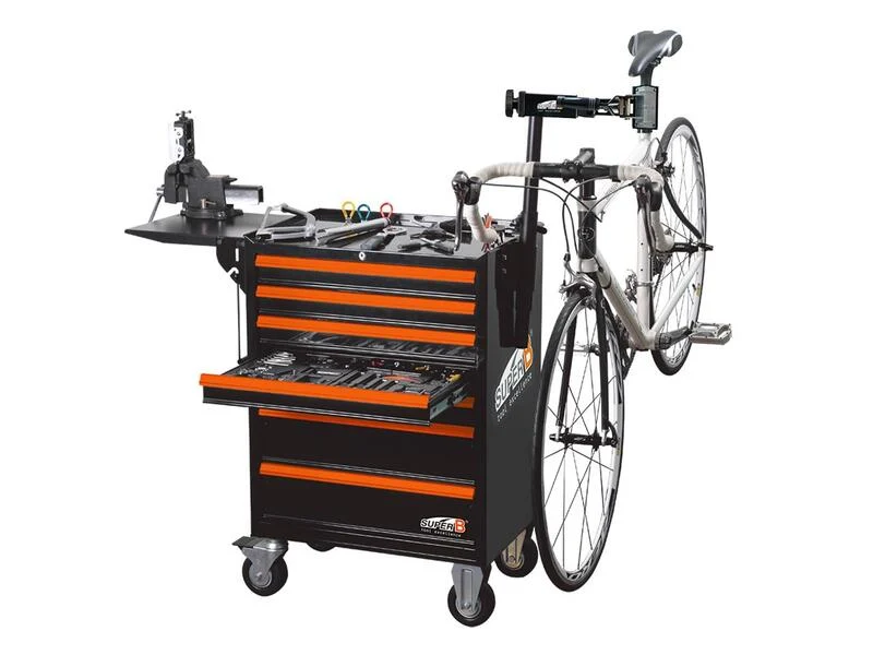 Carro de trabajo profesional para taller reparación bicicletas met Langdurige Bescherming