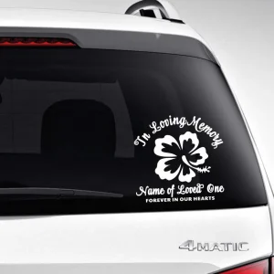Klimaatbestendig Flower Loving Memory Car Decal