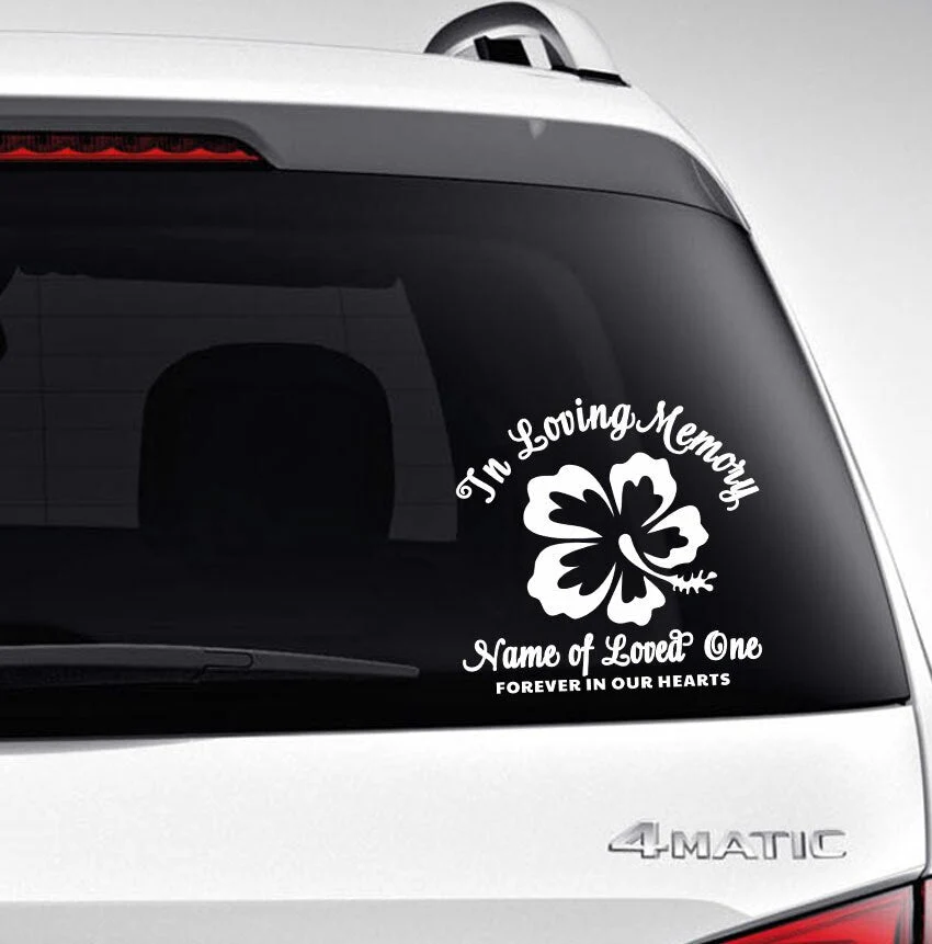Klimaatbestendig Flower Loving Memory Car Decal