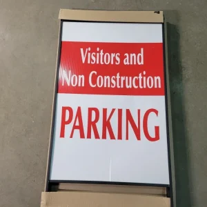 42" x 24" Mobiel Visitors and Non Construction Parking Sign w/ -Frame