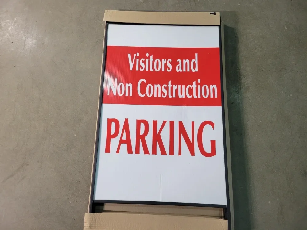 42" x 24" Mobiel Visitors and Non Construction Parking Sign w/ -Frame