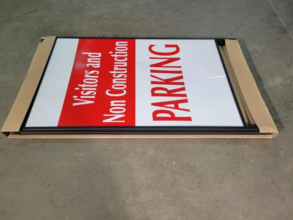 42" x 24" Mobiel Visitors and Non Construction Parking Sign w/ -Frame