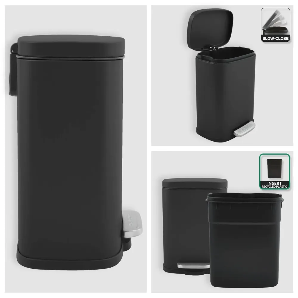 Pedal bin model Akira 5 Lt. doffe black color