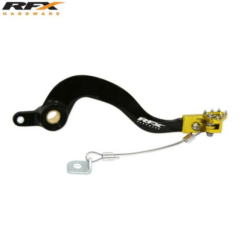 Pedal de freno trasero RFX Pro ST (negro/amarillo) - Suzuki RM250 met Verstelbare Platen