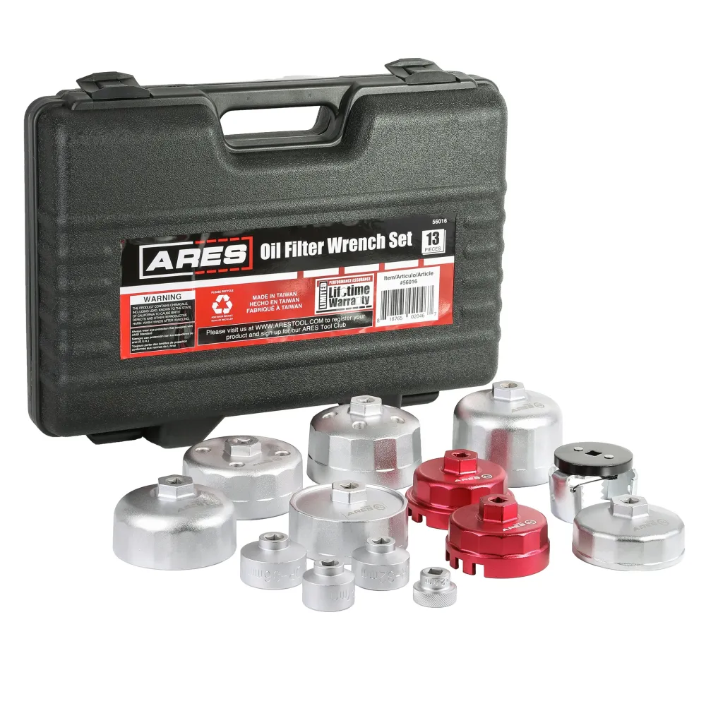 ARES 56016 - 13-Piece Oil Filter Wrench Set Rood