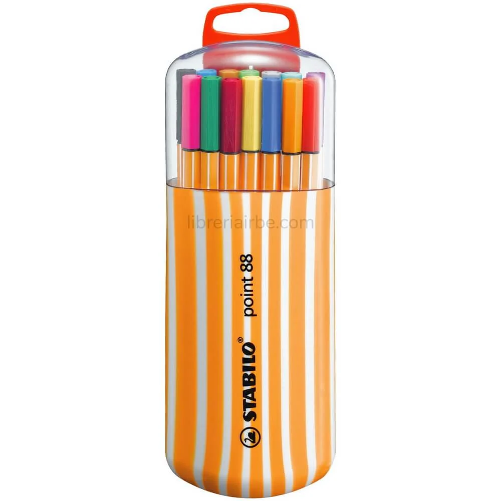 Stabilo - Point 88 Fineliner - Estuche Plastico 20 colores Koffer