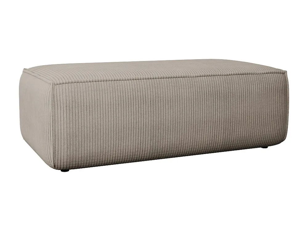 Rechthoekige poef trendy, taupe ribfluweel AMELIA met 2 Jaar Garantie