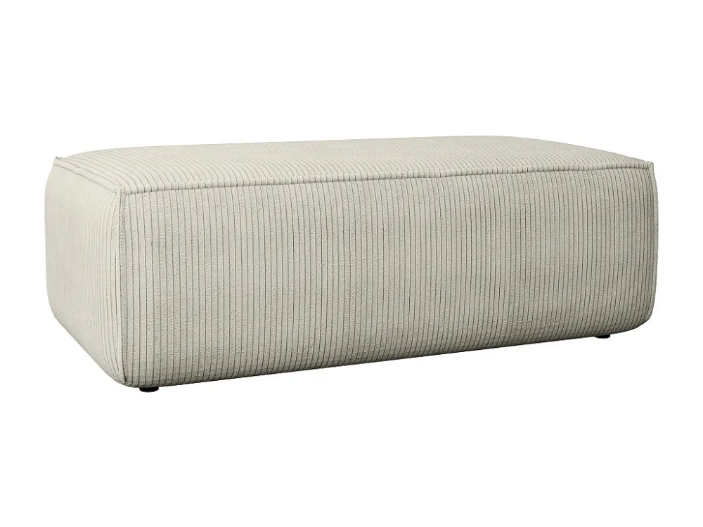 Rechthoekige poef van trendy lichtbruin ribfluweel AMELIA met Ingebouwde LED
