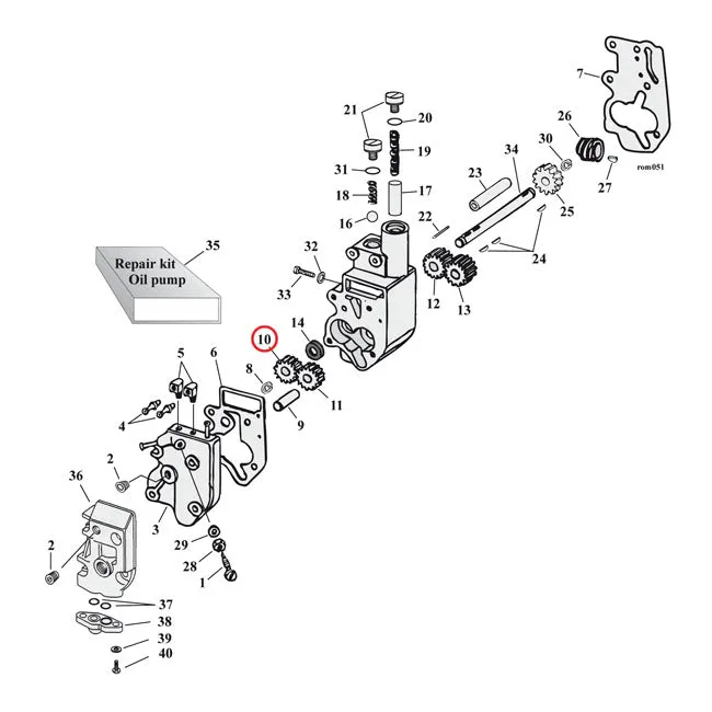 Jims, Feed Gear, Driven. Oil Pump Harley-Davidson