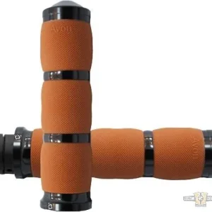 Air Cushion Grips Koolzwart Tan 7/8" Anodized Throttle Wire Harley-Davidson