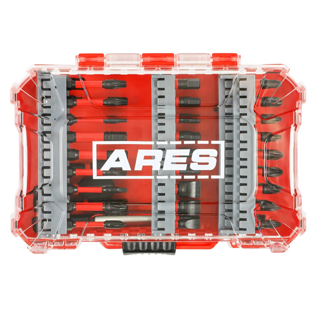 ARES 31021 - 60-Piece Torsion Power Bit Set Magnetic Bit Holder