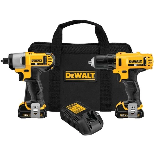 DEWALT 12V MAX* Accu-aangedreven Li-Ion Drill/Driver / Impact Driver Combo Kit