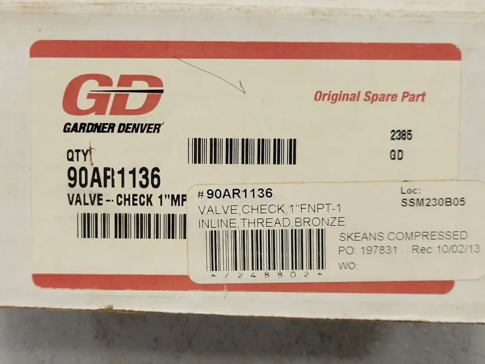 1" FNPT Threaded Warm brons Check Valve 90AR1136