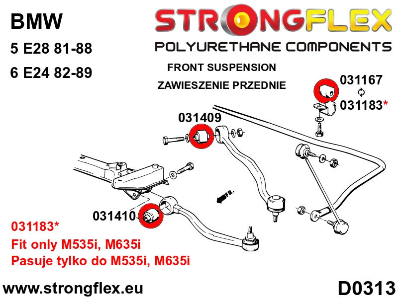 Full suspension polyurethane bush kit - BMW > Serie 5 > II E28|BMW > Serie 6 > I E24 > E24