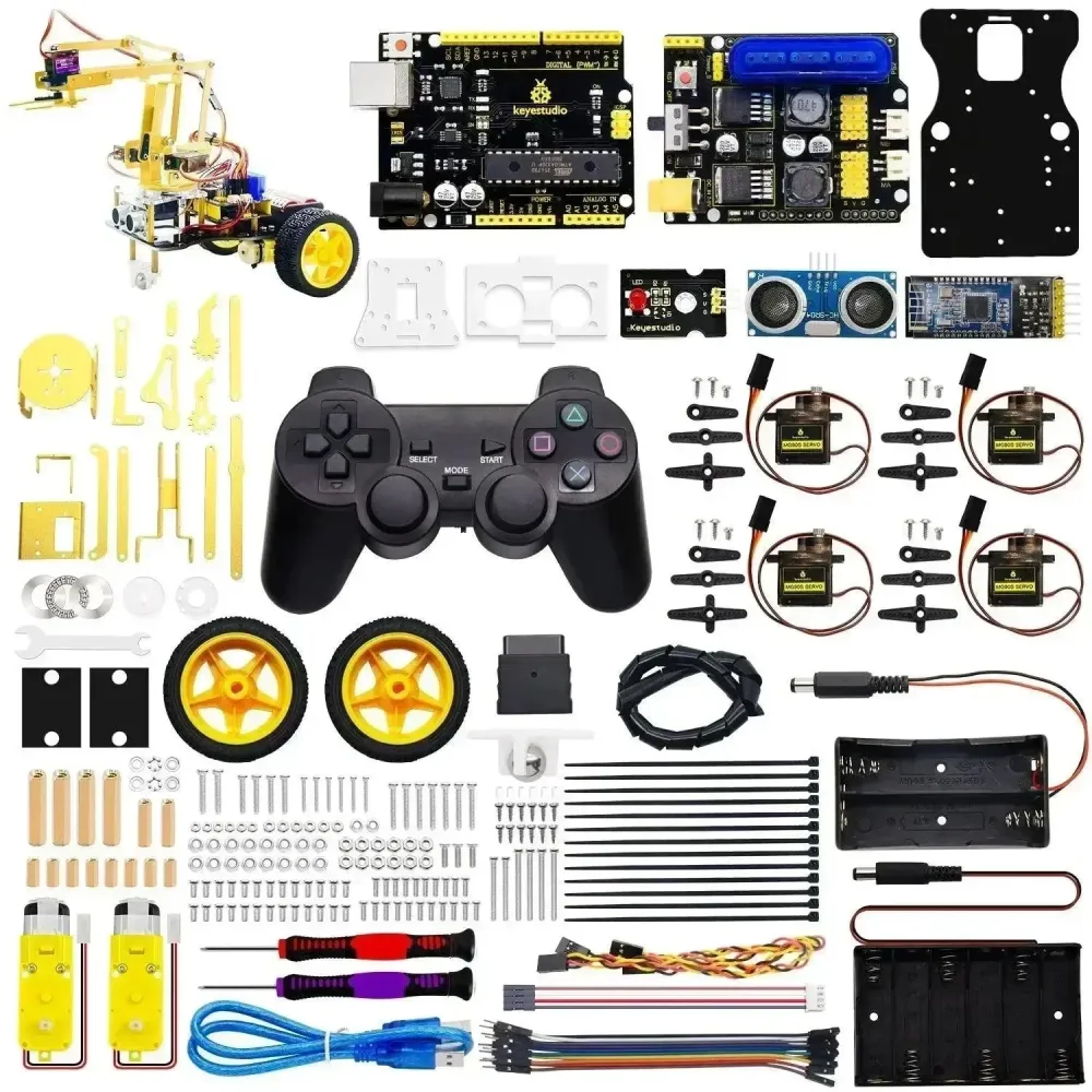 KeyeStudio 4DOF Mechanical Arm Robot Car Learning Starter Kit