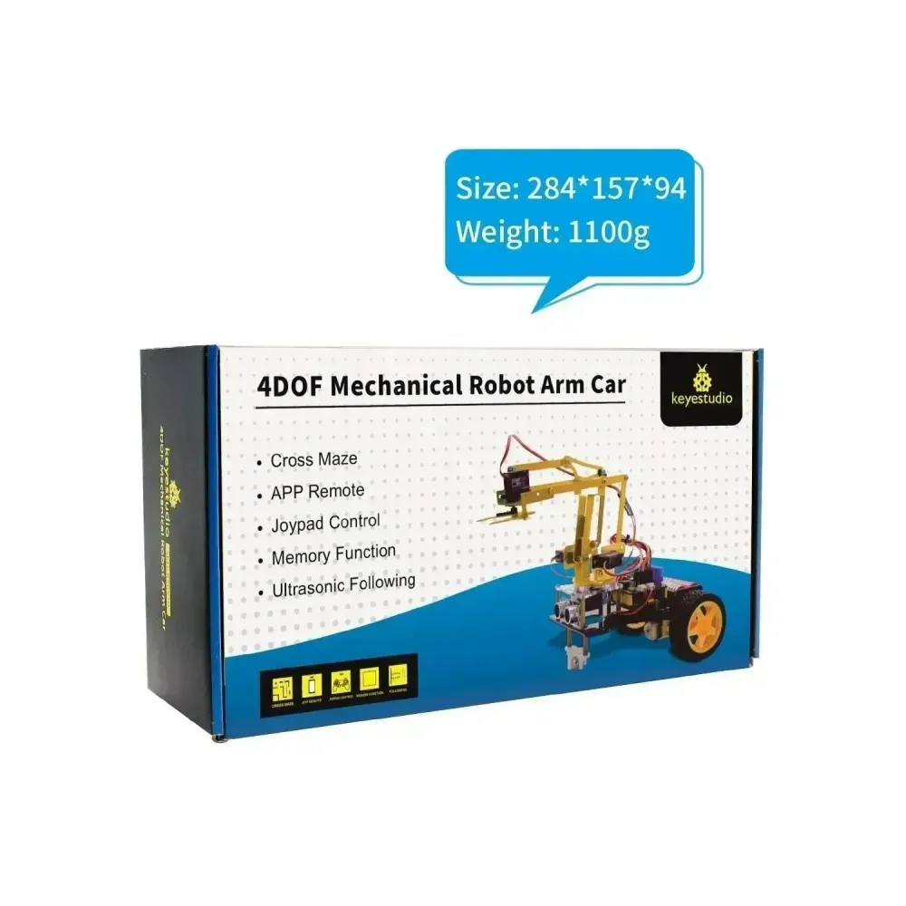 KeyeStudio 4DOF Mechanical Arm Robot Car Learning Starter Kit