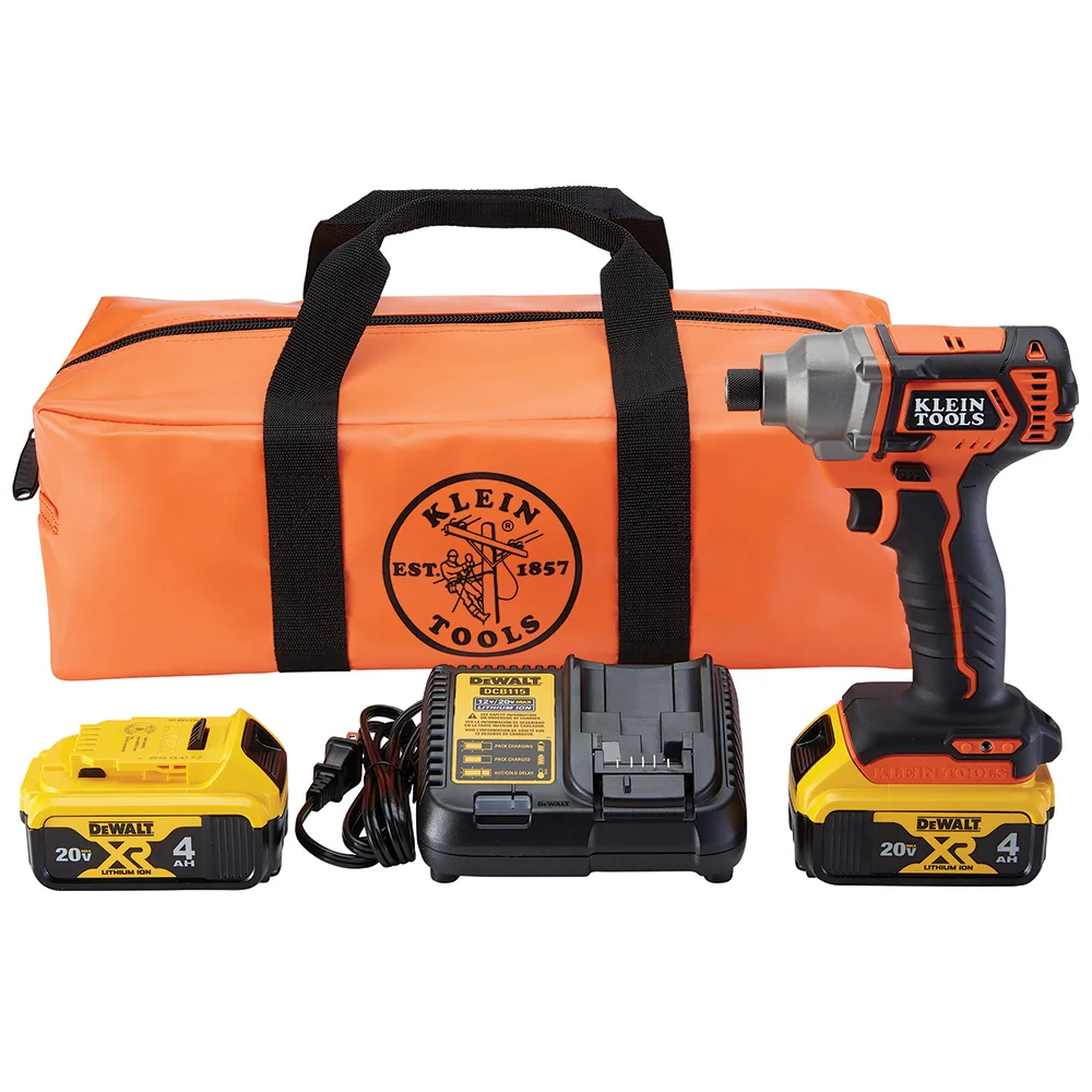 KLEIN TOOLS 1/4" Hex Drive Compact Impact Driver Kit